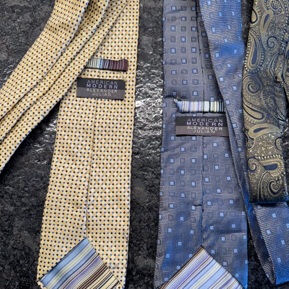 Lot of 4 American Modern Alexander Julian silk neckties - Picture 7 of 9